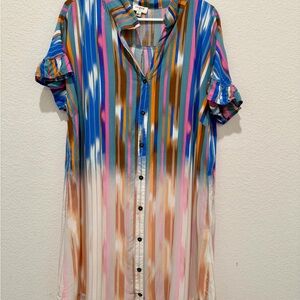 Umgee Multicolor Striped Dress - Pockets!